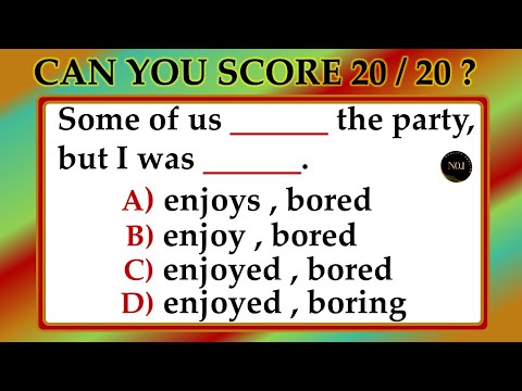 20 Test  - Grammar | English Mixed Tenses Quiz - English Grammar Quiz | No.1 Quality English