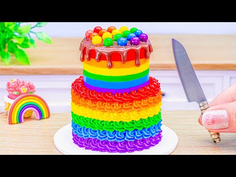 Beautiful Miniature Colorful Cake 🌈 Amazing Miniature Rainbow Chocolate Cake Decorating Ideas