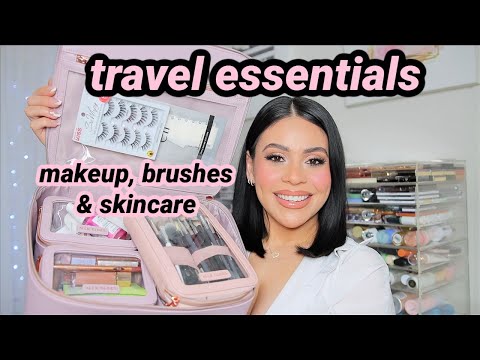 Travel bag essentials ✈️✨ Makeup, Brushes & Skincare Favorites