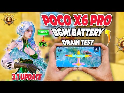 Poco x6 pro bgmi battery drain test🔥 bgmi 3.1 update new mood🔥