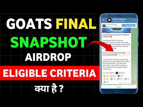 Goats  Airdrop Eligible Criteria || Goats Snapshot Date || Goats Listing Date || Goats Airdrop