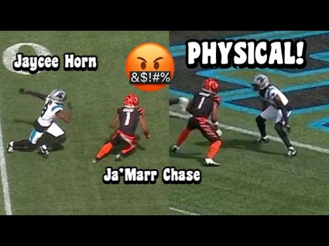 Ja’Marr Chase Vs Jaycee Horn 🤬 HEATED MATCHUP! Bengals Vs Panthers 2024 highlights