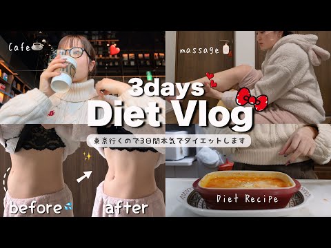 【Diet Vlog】10キロ痩せた私の本気ダイエットスタート❗️東京行くので最強に可愛くなる💗豆腐を使ったダイエットレシピも沢山紹介してます💭