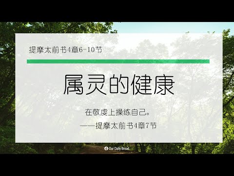 11月17日《灵命日粮》文章视频-属灵的健康