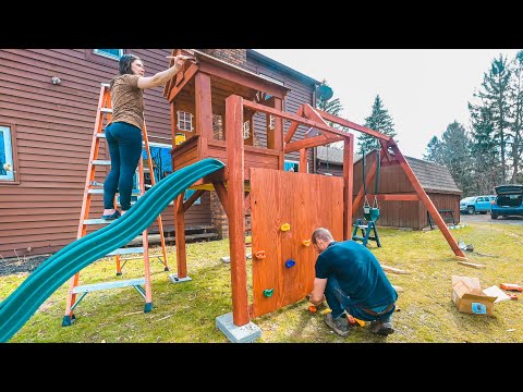 DIY Playground Build! Parents build kids playground from scratch