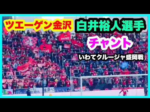 ツエーゲン金沢 【白井裕人選手】 チャント いわてグルージャ盛岡戦 金沢ゴーゴーカレースタジアム 2024.11.3