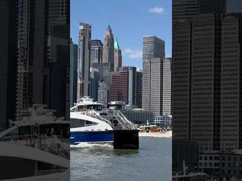 Stunning view of the Manhattan skyline and the bridge from Brooklyn across the East River in NYC!