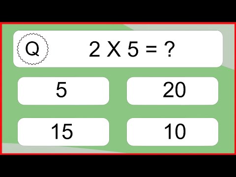 20 Multiplication Quiz Exercises for Kids