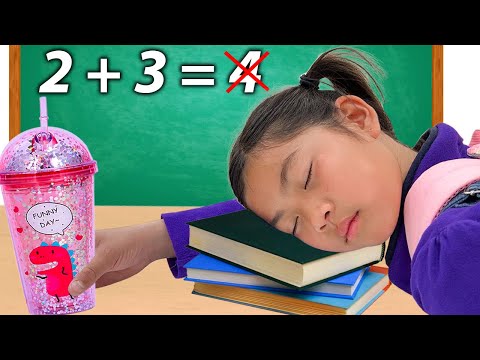 Emma and Lyndon Sleeping In Class | Kids Learn Importance of Sleep and Studying