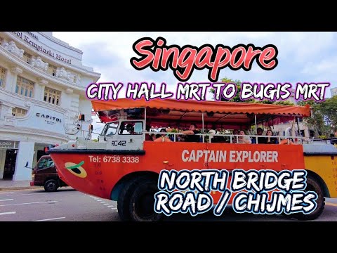 North Bridge Road & CHIJMES | City Hall to Bugis MRT | Singapore Walking Tour.