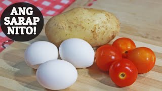 Try this 'EGG, POTATO AND TOMATO' breakfast recipe. Pwede i-ulam sa kanin o i-palaman sa tasty bread