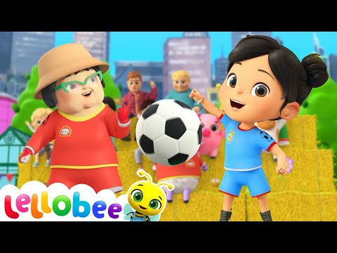 Farm Soccer Fun: Ella's Teamwork Victory! 🎉⚽ | 🌻Lellobee City Farm - Kids Playhouse Song Mix