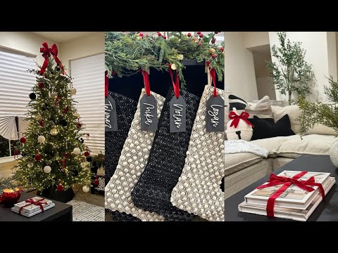 CHRISTMAS 2024 LIVING ROOM DECORATE WITH ME |MODERN & COZY CHRISTMAS DECORATIONS|