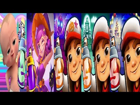 BABY Run VS Subway Surfers CHRISTMAS 2024 VS HALOWEEN Subway Princess Runner Game Halloween Gameplay