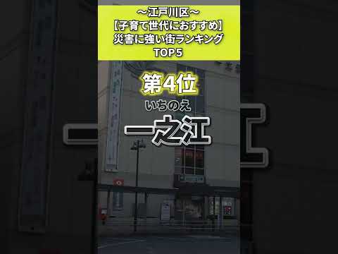 江戸川区 災害に強い街ランキングTOP5