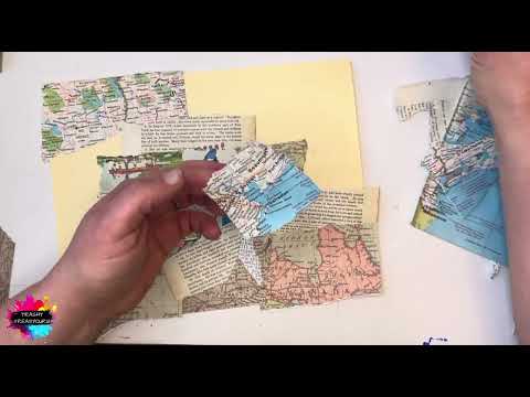 COLLAGE Junk Journal MASTERBOARD | Map and Vintage Theme| Collage with Me