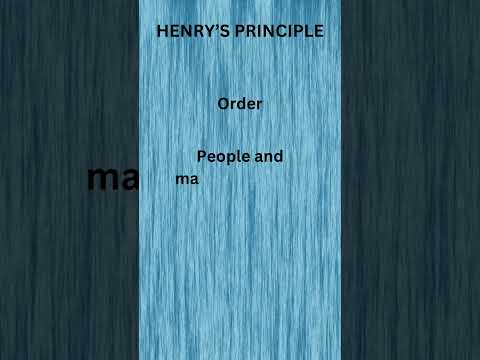 Order #principles of management #Henry principles