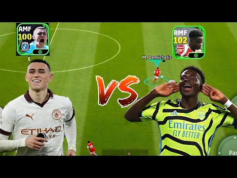 100 Rated Phil Foden Vs 102 Rated Bukayo Saka.. who is better||Efootball 2024 Mobile