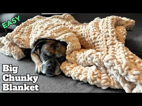 How to Crochet a BIG CHUNKY Blanket for Beginners | Learn Step-by-Step