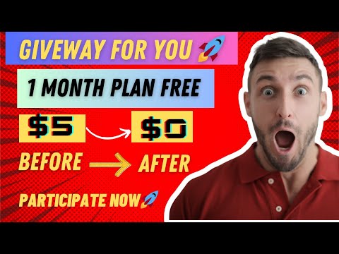 GUYS GIVEWAY FOR YOU 🚀 DON'T MISS | 1 MONTH PLAN FREE 😍 | PARTICIPATE NOW 👍