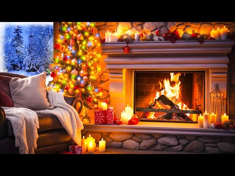 Best Relaxing Fireplace Instrumental Music 🎄Cozy Fireplace Christmas 🔥Christmas Fireplace Background