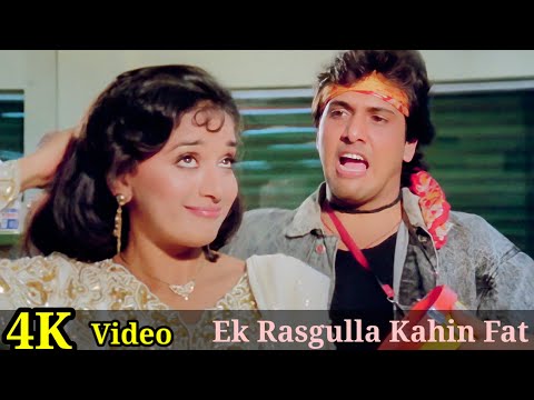 Ek Rasgulla Kahin Fat Gaya Re 4K Video Song | Izzatdaar | Govinda, Madhuri Dixit, Amit Kumar HD