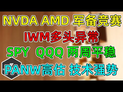 美股 NVDA与AMD军备竞赛，谁更有潜力？标普、纳指两周平稳，罗素多头异常！PANW高估，技术面强势！