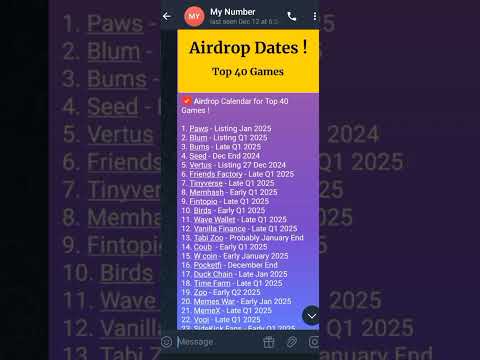 Telegram Airdrops Listing in December, January and 2025
