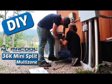 DIY 36k Mr.Cool Multizone Mini Split Install | Solving PROBLEMS | Day 1.5 | DIY | Shed To House