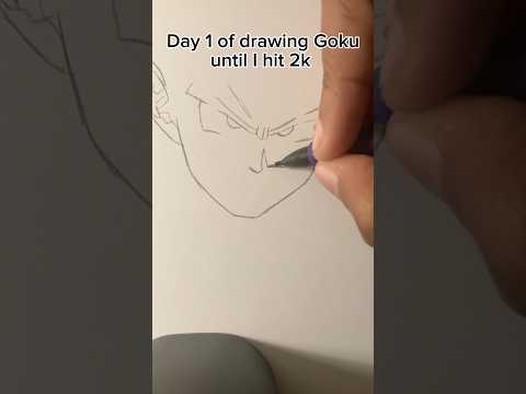 Day 1 of drawing Goku until I hit 2K #dragonball #drawing #goku #dbz #shorts