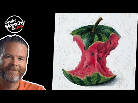 Watermelon and Apple Mash Up Drawing - Gettin' Sketchy Live