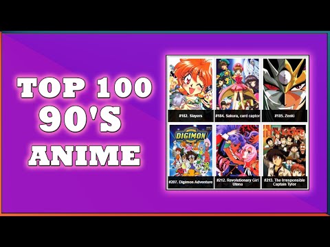 Top 100  anime of the 90's 1990 - 1999