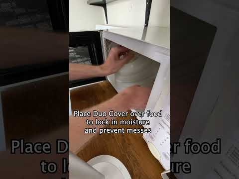 Duo Cover helps keep microwaved food moist!