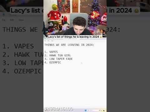 Lacy gives his full list of things he is leaving in 2024 🤣 #lacy #2025 #newyears #trending