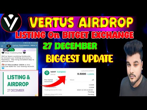 Vertus Airdrop Withdrawal l Vertus Token listing Bitget Exchange l $VERT TOKEN PRICE LIVE l Vertus