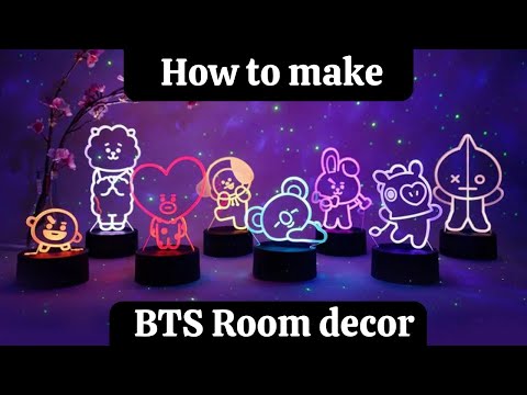 Bts Room decor ideas 💜 / bts table decor / bts diy / how to make BTS room decor ✨💜