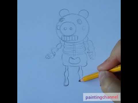 How to draw and paint Skelly (Roblox-Piggy)