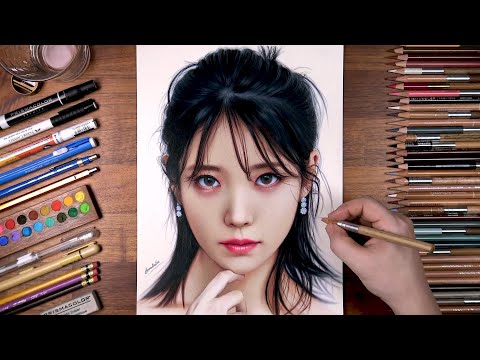 Colored pencils drawing of IU | drawholic