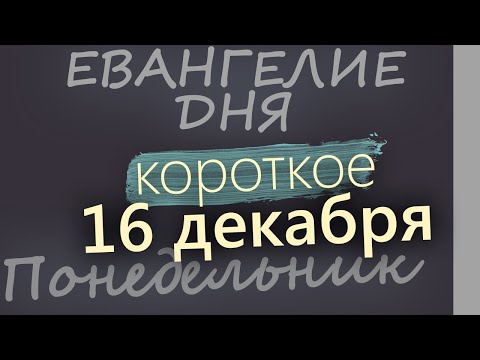 16 декабря, Понедельник. Евангелие дня 2024 короткое! Рождественский пост