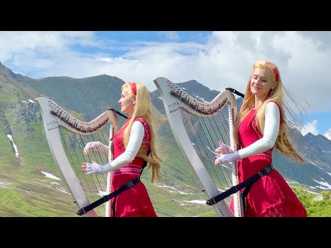 Swedish hymn "How Great Thou Art" - Harp Twins, Camille and Kennerly