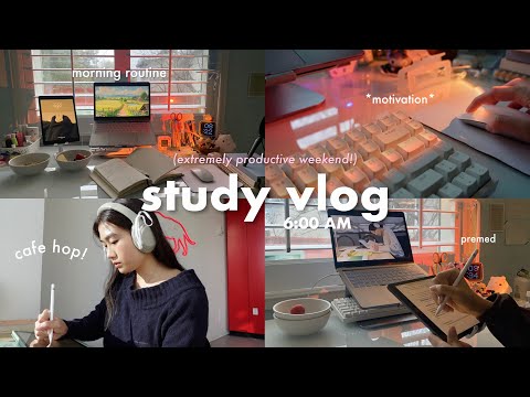 48 HR STUDY VLOG ᯓᡣ𐭩 extremely productive weekend, slow mornings, library + cafe pomodoro ✏️