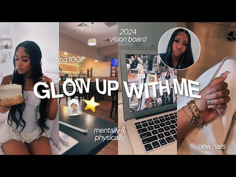 GLOW UP W/ ME FOR 2024 | vision board, nail appt, cleaning, planning, hitting 100k ft. FashionNova