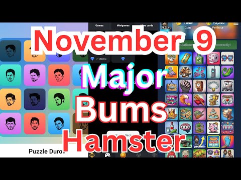 💯3 combos in one video Mini Game&major puzzle &Bums combo Today November 9 easy solved