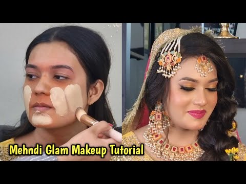 Mehndi Glam Bridal Makeup Tutorial | Step by Step Tutorial for beginners | @Asma_Khan