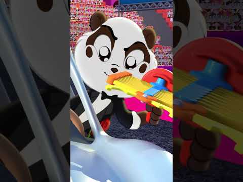 Racing Car Panda Bond never Gives Up - #nurseryrhymes #fingerfamily #kidssongs #shorts