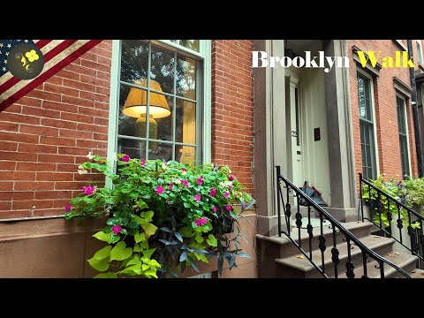 NYC - Brooklyn Heights Light Rain WALK virtual 4k Tour ,