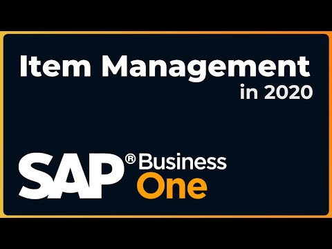 A High-Level Overview of Item Management | SAP Business One 2020