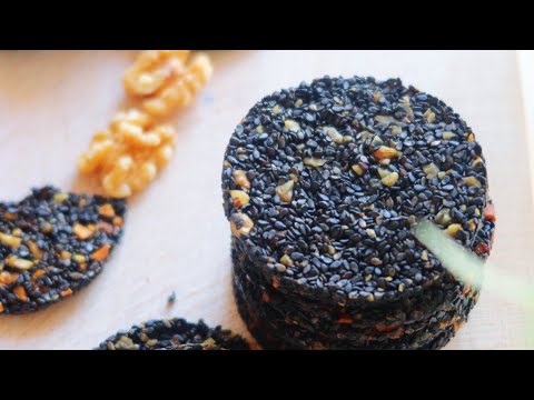 Black Sesame Crisps | 黑芝麻核桃薄脆 No Flour No Oil 养发护发小零食 #HealthySnacks