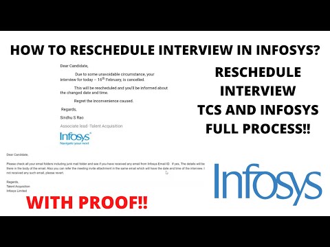 Reschedule Interview in Infosys and TCS | Full Process Explained | Official mail from Infosys