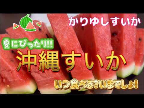 【沖縄一甘いスイカ】かりゆしすいか、祭ばやし777を食リポしてみた🍉みなさんにオススメの沖縄の美味しいすいか😋